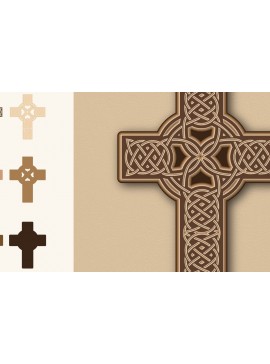 Σετ των 2 Intra απο ξύλο plywood 3mm-4mm πάχος Celtic Cross, Cut File, Multilayer Δίασταση 15x15 cm INTRAFABR-5734072