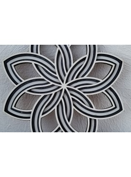 Σετ των 3 Intra απο ξύλο plywood 3mm-4mm πάχος Κελτικό στολίδι λουλουδιών Δίασταση 8x8 cm INTRAFABR-113045312