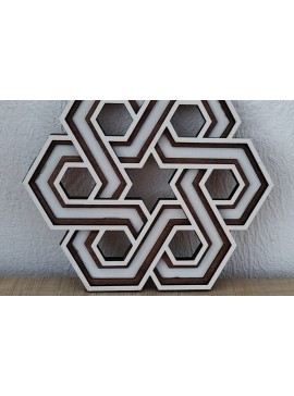 Σετ των 3 Intra απο ξύλο plywood 3mm-4mm πάχος Κέλτικο εξάγωνο στολίδι Δίασταση 8x8 cm INTRAFABR-113308429
