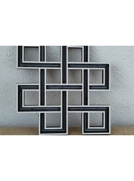 Σετ των 3 Intra απο ξύλο plywood 3mm-4mm πάχος Κέλτικο ρομβοειδές στολίδι Δίασταση 8x8 cm INTRAFABR-113432466