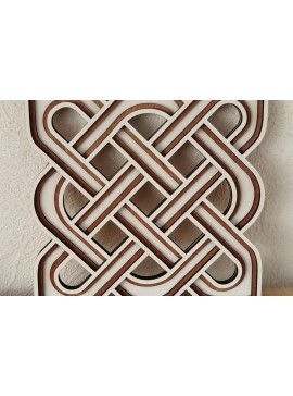 Σετ των 3 Intra απο ξύλο plywood 3mm-4mm πάχος Κελτικό τετράγωνο στολίδι Δίασταση 8x8 cm INTRAFABR-113046043
