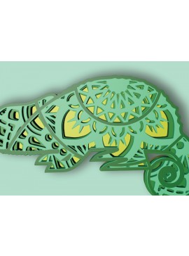 Σετ των 2 Intra απο ξύλο plywood 3mm-4mm πάχος Chameleon Mandala, 4 Layers Δίασταση 30x30 cm INTRAFABR-30930969