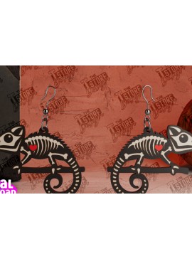 Σετ των 3 Intra απο ξύλο plywood 3mm-4mm πάχος Σκουλαρίκια Chameleon Skeleton | Κοσμήματα Δίασταση 3x3 cm INTRAFABR-104428558