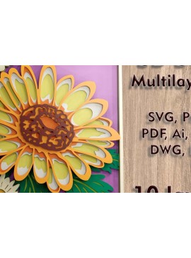 Σετ των 3 Intra απο ξύλο plywood 3mm-4mm πάχος Πολυστρωματικό κοπής Chamomile 3D Δίασταση 9x9 cm INTRAFABR-114261704