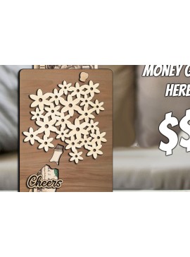 Σετ των 2 Intra απο ξύλο plywood 3mm-4mm πάχος Τραπεζογραμμάτιο θήκης χρημάτων μπουκαλιών σαμπάνιας Δίασταση 15x15 cm INTRAFABR-103464822