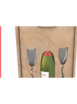 Σετ των 2 Intra απο ξύλο plywood 3mm-4mm πάχος Κουτί δώρου σαμπάνιας | Τσάντα δώρου για κρασί Δίασταση 15x15 cm INTRAFABR-113818353