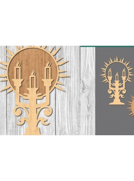 Σετ των 2 Intra απο ξύλο plywood 3mm-4mm πάχος Πολυέλαιος Διακόσμηση κοπής με λέιζερ Δίασταση 15x15 cm INTRAFABR-109409781