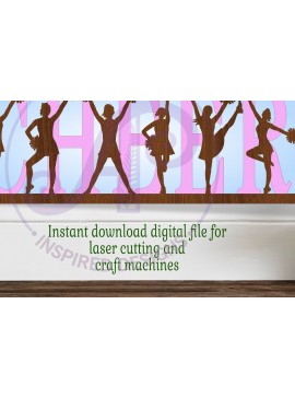 Σετ των 3 Intra απο ξύλο plywood 3mm-4mm πάχος Cheer 3 Layered Wall Art Sign, . Δίασταση 20x20 cm INTRAFABR-118507433