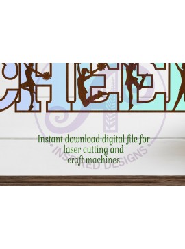 Σετ των 2 Intra απο ξύλο plywood 3mm-4mm πάχος Cheer Word Art Wall Art, . Δίασταση 20x20 cm INTRAFABR-118309897