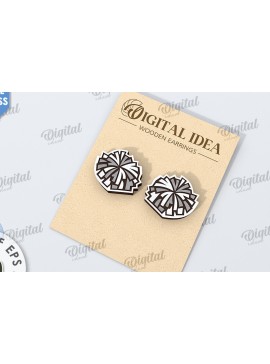 Σετ των 3 Intra απο ξύλο plywood 3mm-4mm πάχος Μαζορέτα σκουλαρίκια με λέιζερ Δίασταση 3x3 cm INTRAFABR-116491929