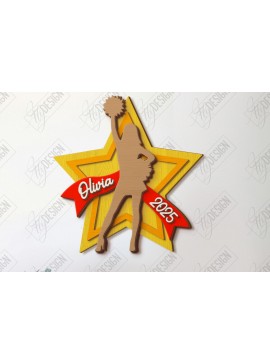 Σετ των 2 Intra απο ξύλο plywood 3mm-4mm πάχος Μαζορέτα σημάδι | Διακόσμηση τοίχου Δίασταση 30x20 cm INTRAFABR-122963049