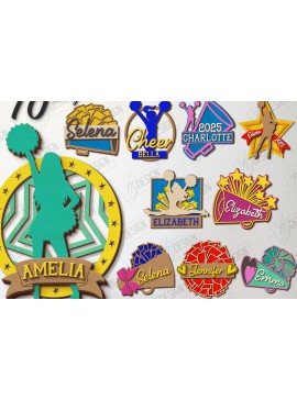 Σετ των 2 Intra απο ξύλο plywood 3mm-4mm πάχος κοπής  Signs Cheerleader | CNC Δίασταση 30x20 cm INTRAFABR-123092253