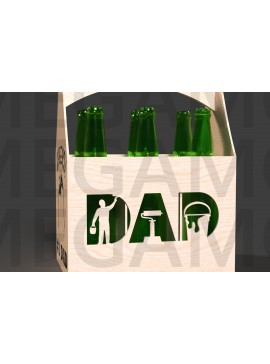 Σετ των 2 Intra απο ξύλο plywood 3mm-4mm πάχος Cheers #1 Dad Beer Tote Δίασταση 15x15 cm INTRAFABR-122114044