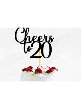 Σετ των 2 Intra απο ξύλο plywood 3mm-4mm πάχος Cheers to Cake Topper Δίασταση 15x15 cm INTRAFABR-67730934