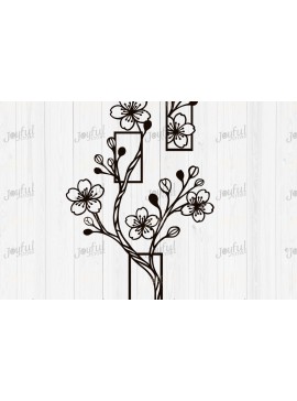 Σετ των 2 Intra απο ξύλο plywood 3mm-4mm πάχος Σχέδιο Branch Cherry Blossom Δίασταση 30x20 cm INTRAFABR-124578050