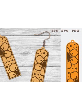 Σετ των 3 Intra απο ξύλο plywood 3mm-4mm πάχος Σκουλαρίκια με λέιζερ Cherry Blossom Δίασταση 3x3 cm INTRAFABR-103061328