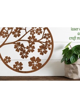 Σετ των 3 Intra απο ξύλο plywood 3mm-4mm πάχος Επιγραφή τοίχου Cherry Blossom, . Δίασταση 10x10 cm INTRAFABR-78975183