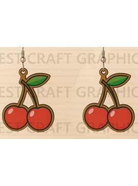 Σετ των 3 Intra απο ξύλο plywood 3mm-4mm πάχος Σκουλαρίκια Cherry Cut File Δίασταση 3x3 cm INTRAFABR-123671184