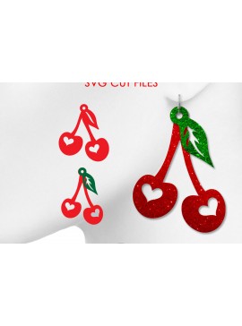 Σετ των 3 Intra απο ξύλο plywood 3mm-4mm πάχος Σκουλαρίκια Cherry, Cut File Δίασταση 3x3 cm INTRAFABR-22806417