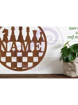 Σετ των 3 Intra απο ξύλο plywood 3mm-4mm πάχος Πρότυπο κοπής με λέιζερ σκακιστικό σύμβολο Δίασταση 6x6 cm INTRAFABR-92084514