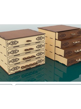 Σετ των 2 Intra απο ξύλο plywood 3mm-4mm πάχος Κουτί συρταριέρα με λέιζερ Δίασταση 15x15 cm INTRAFABR-68002218