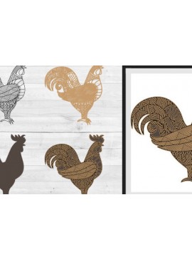 Σετ των 2 Intra απο ξύλο plywood 3mm-4mm πάχος Κοτόπουλο Δίασταση 30x20 cm INTRAFABR-30272526