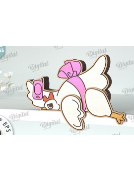 Σετ των 2 Intra απο ξύλο plywood 3mm-4mm πάχος Αστεία διακόσμηση κοτόπουλου με λέιζερ Δίασταση 30x20 cm INTRAFABR-117112347