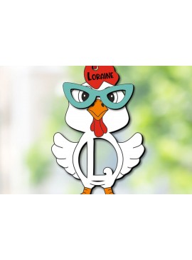 Σετ των 3 Intra απο ξύλο plywood 3mm-4mm πάχος Chicken Letter L Πασχαλινό Όνομα καλαθιού Δίασταση 8x8 cm INTRAFABR-113946088