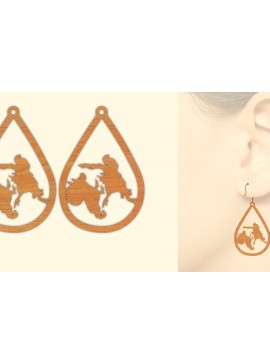 Σετ των 3 Intra απο ξύλο plywood 3mm-4mm πάχος Ξύλινα σκουλαρίκια κότας με λέιζερ Δίασταση 3x3 cm INTRAFABR-66455723