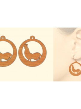 Σετ των 3 Intra απο ξύλο plywood 3mm-4mm πάχος Ξύλινα σκουλαρίκια κότας με λέιζερ Δίασταση 3x3 cm INTRAFABR-66455974