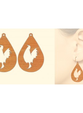 Σετ των 3 Intra απο ξύλο plywood 3mm-4mm πάχος Ξύλινα σκουλαρίκια κότας με λέιζερ Δίασταση 3x3 cm INTRAFABR-66455587