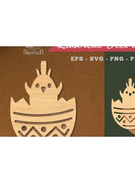 Σετ των 2 Intra απο ξύλο plywood 3mm-4mm πάχος Νεοσσοί σε Διακόσμηση κοπής με λέιζερ αυγών 1 Δίασταση 15x15 cm INTRAFABR-119432393