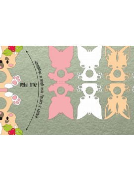 Σετ των 3 Intra απο ξύλο plywood 3mm-4mm πάχος Σκύλος Τσιουάουα| Πρότυπο θήκης καραμελών Δίασταση 8x8 cm INTRAFABR-106986700