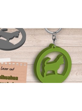 Σετ των 3 Intra απο ξύλο plywood 3mm-4mm πάχος Chihuahua Keychain , Δώρο Dog Lovers Δίασταση 6x6 cm INTRAFABR-90208584
