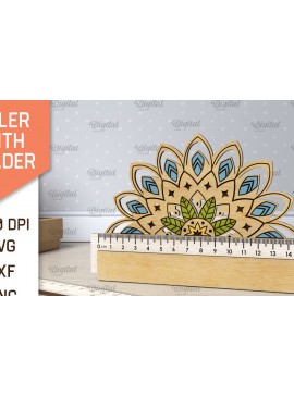 Intra απο ξύλο plywood 3mm-4mm πάχος Σχέδιο κοπής με λέιζερ Παιδικός Σχολικός Χάρακας Δίασταση 30x20 cm INTRAFABR-107623633