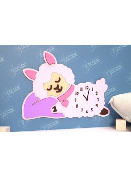 Σετ των 2 Intra απο ξύλο plywood 3mm-4mm πάχος Παιδικό ρολόι . 3D παιδικό ρολόι Δίασταση 30x20 cm INTRAFABR-114806543