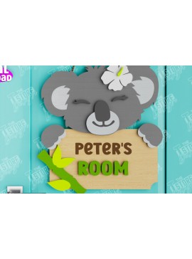 Intra απο ξύλο plywood 3mm-4mm πάχος Πινακίδα Παιδικού Δωματίου | Σχεδιασμός Koala |CNC Δίασταση 30x20 cm INTRAFABR-105666069