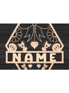 Σετ των 2 Intra απο ξύλο plywood 3mm-4mm πάχος Διακόσμηση Παιδικού Δωματίου Όνομα Πινακίδα Δίασταση 30x20 cm INTRAFABR-72636158