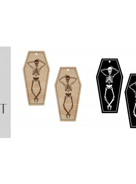 Intra απο ξύλο plywood 3mm-4mm πάχος Σκουλαρίκια Chillin Skeleton Δίασταση 87x87 cm INTRAFABR-35381699