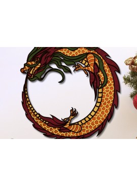 Σετ των 3 Intra απο ξύλο plywood 3mm-4mm πάχος πολλαπλών επιπέδων κινέζικου δράκου Πρωτοχρονιάς Δίασταση 4x4 cm INTRAFABR-80242468