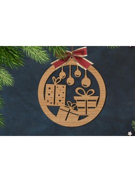 Σετ των 2 Intra απο ξύλο plywood 3mm-4mm πάχος Χριστουγεννιάτικα Δώρα Μπάλας | Δίασταση 15x15 cm INTRAFABR-76134872