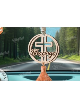 Σετ των 3 Intra απο ξύλο plywood 3mm-4mm πάχος Christian Car Charm Δίασταση 4x4 cm INTRAFABR-118426888