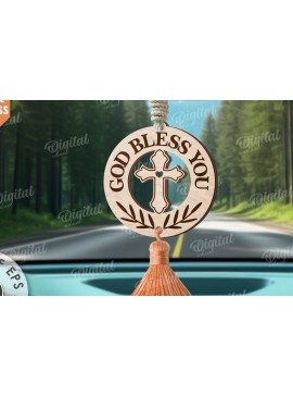 Σετ των 3 Intra απο ξύλο plywood 3mm-4mm πάχος Christian Car Charm Δίασταση 4x4 cm INTRAFABR-118426462