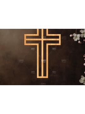 Σετ των 2 Intra απο ξύλο plywood 3mm-4mm πάχος Christian Cross Silhouette, Δίασταση 15x15 cm INTRAFABR-118678666