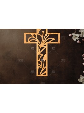 Σετ των 2 Intra απο ξύλο plywood 3mm-4mm πάχος Christian Cross Silhouette, Δίασταση 15x15 cm INTRAFABR-118679176