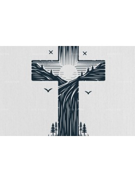 Σετ των 2 Intra απο ξύλο plywood 3mm-4mm πάχος Christian Cross , Religious Δίασταση 40x40 cm INTRAFABR-97932883