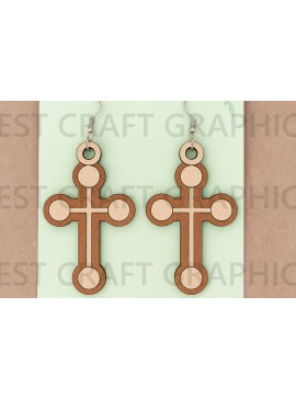 Σετ των 3 Intra απο ξύλο plywood 3mm-4mm πάχος Christian Dangle Σκουλαρίκια Δίασταση 3x3 cm INTRAFABR-124747885