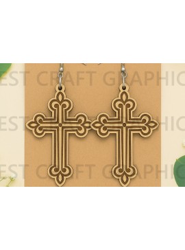 Σετ των 3 Intra απο ξύλο plywood 3mm-4mm πάχος Christian Fish Hook Σκουλαρίκια Δίασταση 3x3 cm INTRAFABR-124682508