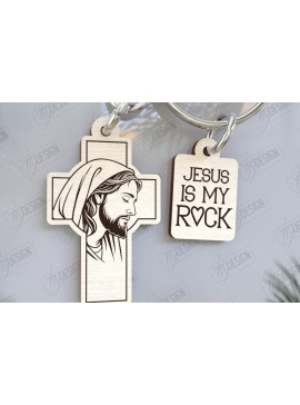 Σετ των 3 Intra απο ξύλο plywood 3mm-4mm πάχος Christian Keychain | Μπρελόκ 3D Δίασταση 6x6 cm INTRAFABR-123121385