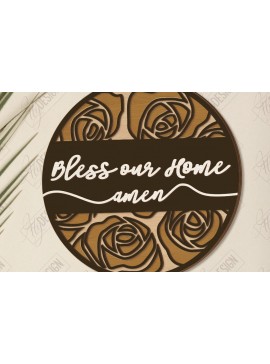 Σετ των 2 Intra απο ξύλο plywood 3mm-4mm πάχος Χριστιανικές στρογγυλές πινακίδες κοπής με λέιζερ | CNC Δίασταση 30x20 cm INTRAFABR-121899165